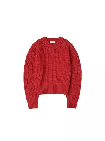 Lambs Wool Blend Hazzi Knit Top - Red | W Concept