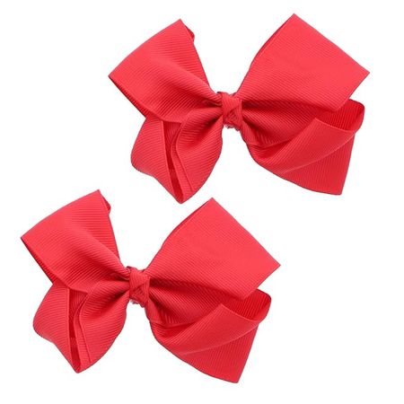 Amazon.com : 3 Inch Grosgrain Bow for Little Girls- Set of 2 (Red) : Beauty & Personal Care