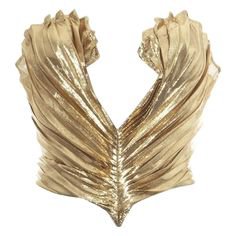 Thierry Mugler gold lamé corset Top