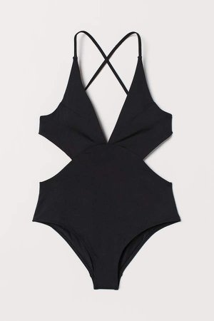 Cut-out Swimsuit - Black