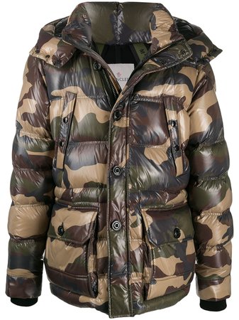 Moncler Camouflage Print Padded Coat