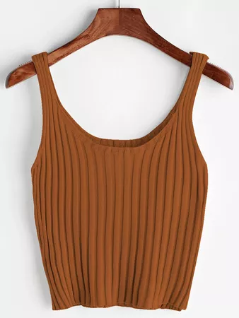 Ribbed Sweater-Knit Tank Top | SHEIN USA