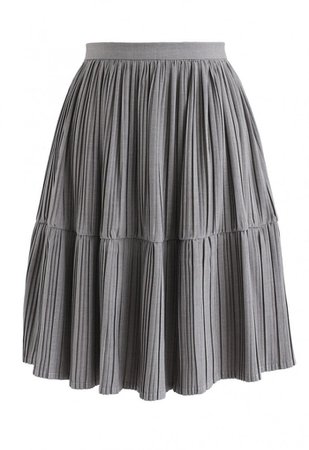 Pleated A-Line Skirt in Grey - Retro, Indie and Unique Fashion
