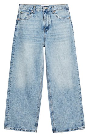 Topshop Wide Leg Crop Jeans (Bleach) | Nordstrom