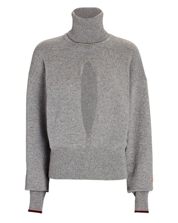 Victoria Beckham Cut-Out Cashmere Turtleneck Sweater | INTERMIX®