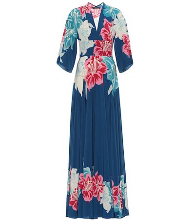 Floral silk gown