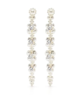 Simone Rocha faux-pearl crystal drop earrings - FARFETCH