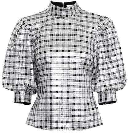 Lagarde metallic silk-blend blouse