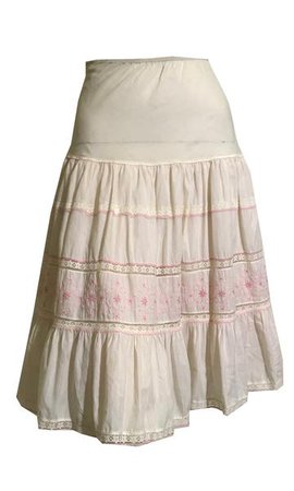 White and Pink Embroidered Cotton Crinoline Half Slip circa 1960s – Dorothea's Closet Vintage