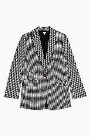 Houndstooth Single Breasted Blazer | Topshop