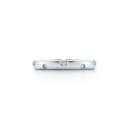 Etoile band ring in platinum with diamonds, 3 mm wide. | Tiffany & Co.