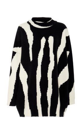 Intarsia Wool and Cashmere Turtleneck Sweater by Oscar de la Renta | Moda Operandi