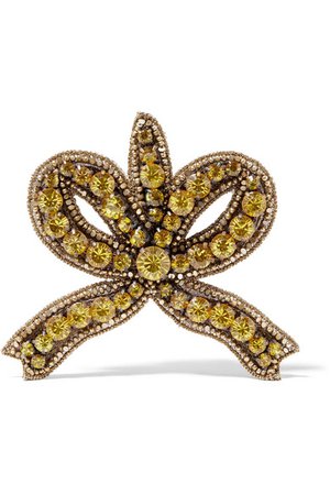 Gucci | Gold-tone crystal brooch | NET-A-PORTER.COM