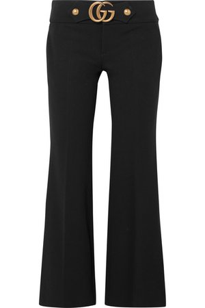 Gucci | Embellished stretch-crepe flared pants | NET-A-PORTER.COM