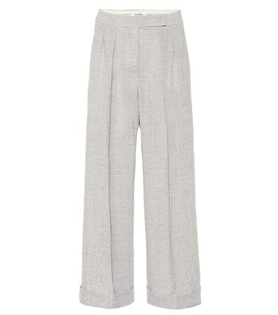 Dax mid-rise wide-leg wool pants