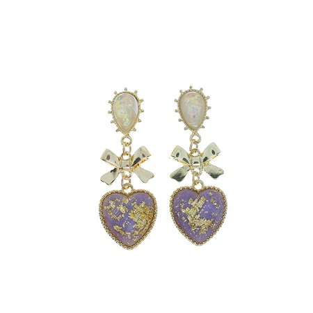 Dreamy Purple Heart Love Bow Earrings · sugarplum · Online Store Powered by Storenvy