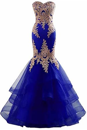 Blue, Gold Gown