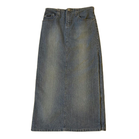 Long Vintage Denim Skirt