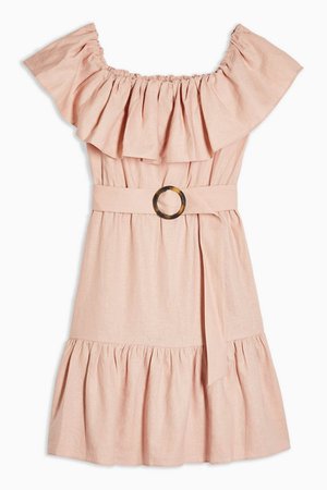 TALL Ruffle Bardot Mini Dress | Topshop pink