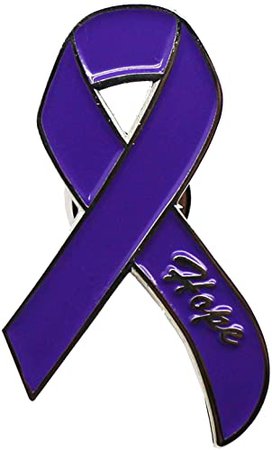 Amazon.com: DANXYN Premium 1.75" Enamel Purple Ribbon Pin, Pancreatic Cancer Domestic Violence Lupus Epilepsy Alzheimers Awareness Ribbon Pin Brooch Button: Jewelry