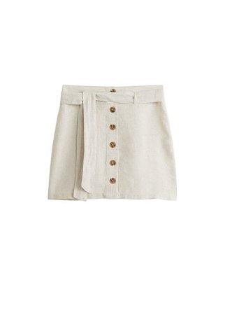 MANGO Linen mini skirt