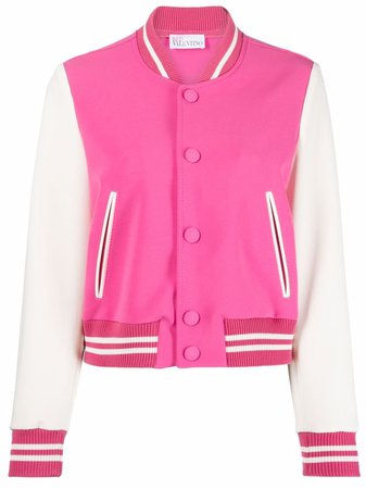 RED Valentino contrast-sleeve bomber jacket - FARFETCH