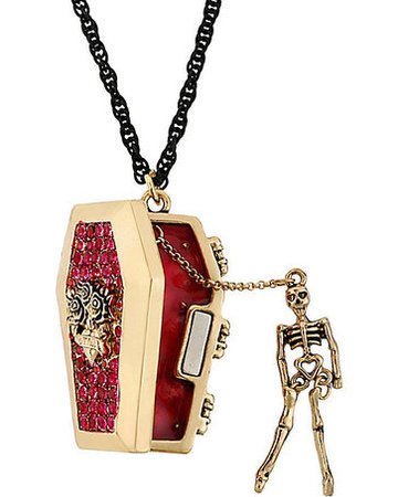 Betsey Johnson "Creepy Critters" Coffin Necklace