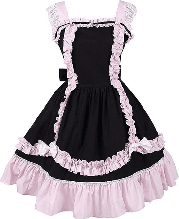 Black Pink bow Japanese Lolita Kawaii Dress Harajuku