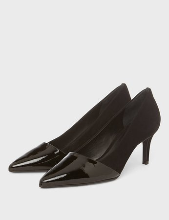 Leather Slip-On Stiletto Heel Court Shoes | HOBBS | M&S