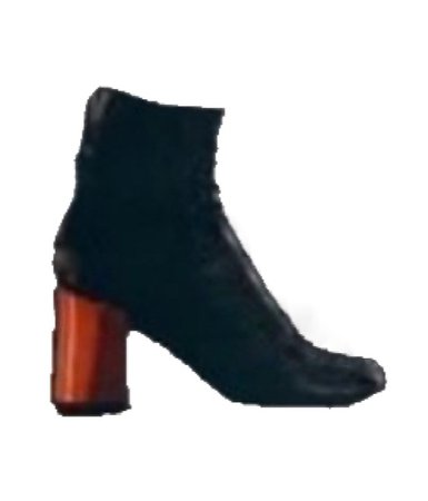orange heeled boots