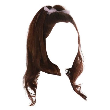 brown hair 60's half up ponytail purple ribbon