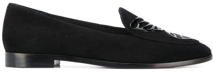 butterfly suede loafers