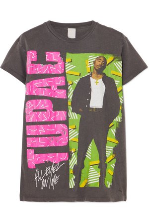 MadeWorn | Tupac distressed printed cotton-jersey T-shirt | NET-A-PORTER.COM
