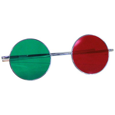 green and red glasses
