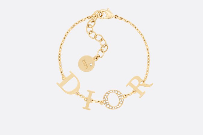 Dio(r)evolution Bracelet Gold-Finish Metal and White Crystals | DIOR