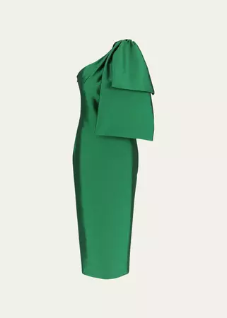 BERNADETTE Josselin One-Shoulder Bow Column Dress - Bergdorf Goodman