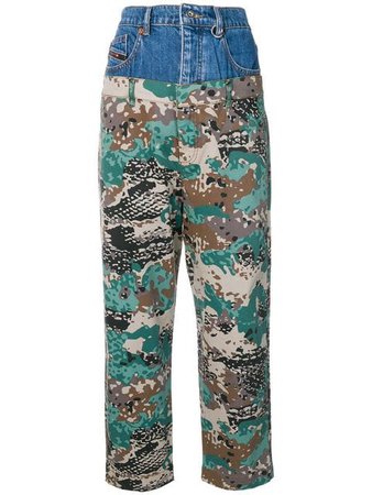 Diesel layered camouflage trousers $228 - Buy SS19 Online - Fast Global Delivery, Price