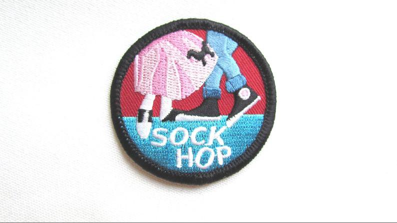 Patch Sock Hop 50s music poodle skirt Embroidered Fun Patch | Etsy