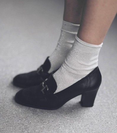 Oxford heels white socks
