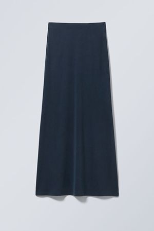 Signe Drapy Maxi Skirt - Dark Blue - Weekday WW