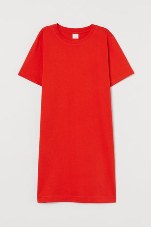 Cotton T-shirt Dress - Orange-red - Ladies | H&M US