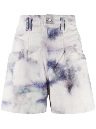 Isabel Marant Bleached high-waisted Denim Shorts