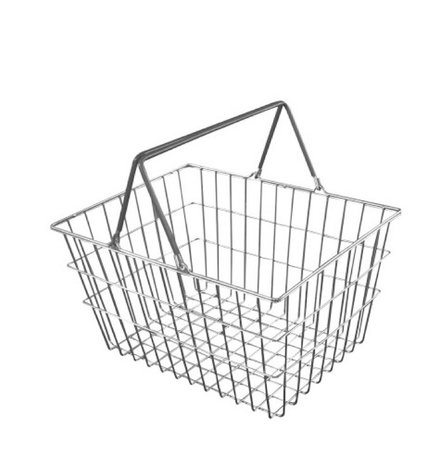 silver shopping basket