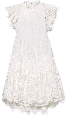 Norah Broderie Anglaise Cotton Dress - White