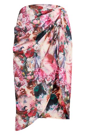 Rose Femme Renaissance Midi Skirt | PrettyLittleThing USA