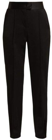 High Rise Jersey Trousers - Womens - Black