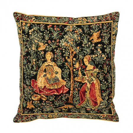 Embroiderer medieval tapestry cushion - Historical homewares