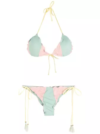Shop Brigitte colour-block triangle bikini set with Express Delivery - FARFETCH