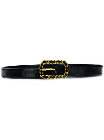 Chanel Pre-Owned Chain Buckle Skinny Belt - Farfetch