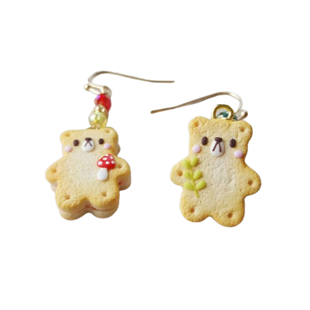 Bear Cookie earrings //  FairyTwinkleAtelier